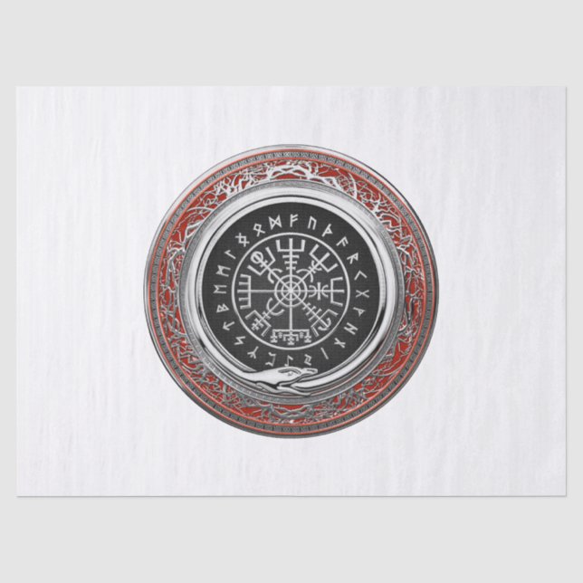 Papel De Seda [510] Vegvisir - Viking Silver Magic Runic Compass (Anverso)