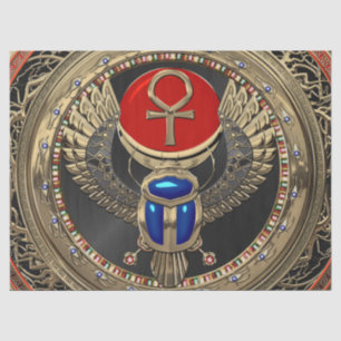 Papel De Seda [600] Escarabajo con alas egipcio sagrado del oro