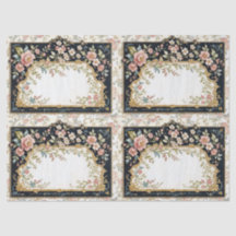 6 hermosos papeles de seda ornamentados vintage