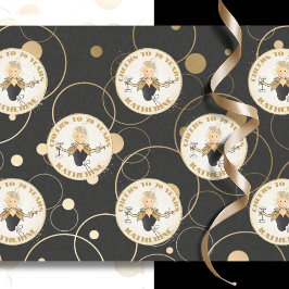 Papel De Seda 70.º cumpleaños divertida moderna Fab Black Gold B