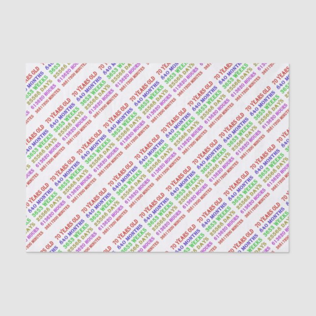 Papel De Seda 70.º Día de los Hitos (Anverso)