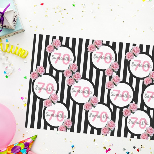 Papel De Seda 70 años moda rosas rosas rosas negras rayas blanca (Subido por el creador)