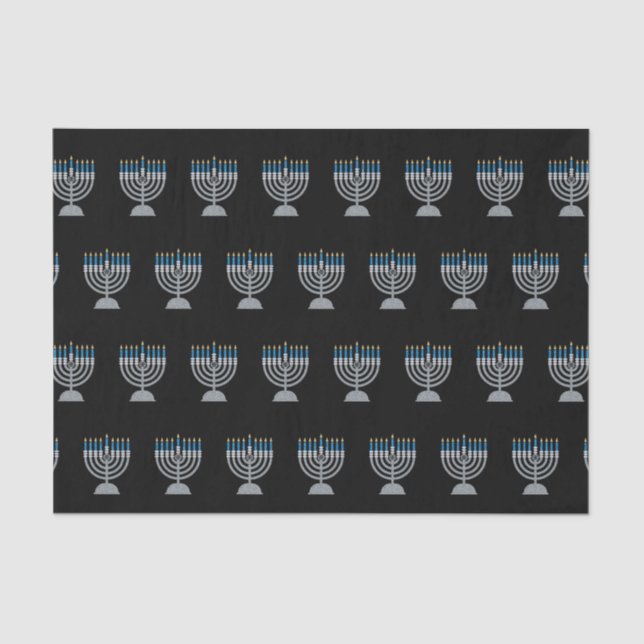 Papel De Seda 8.ª noche del Purpurina de Hanukkah (Anverso)