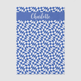 Papel De Seda 90's theme blue checkered name monogram