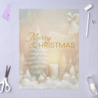 Papel De Seda A Christmas Angel Fantasy Snowy Landscape