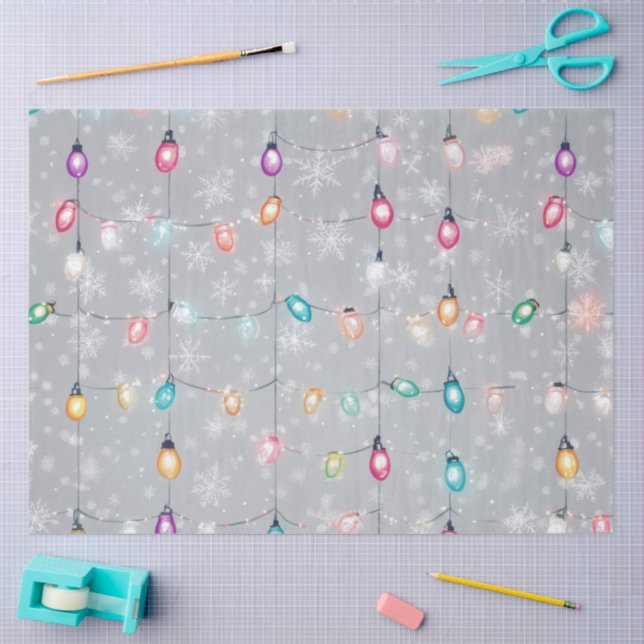 Papel De Seda A Christmas Light Series Design #13 (Artesanía)