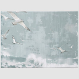 Papel De Seda A Costal Birds Ocean Sea Sky Collage Background