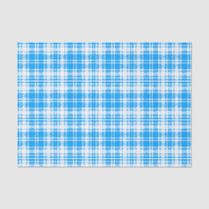 Papel de seda a cuadros azul y blanco