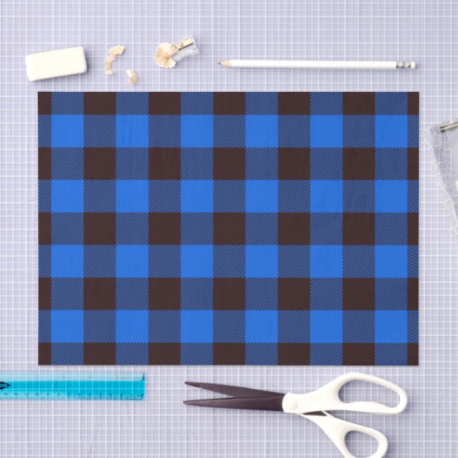 Papel de seda a cuadros Búfalo estilo granja rústi (Artesanía)