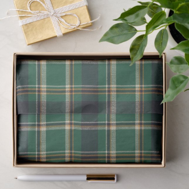 Papel de seda a cuadros verde azul amarillo clásic (Regalo )
