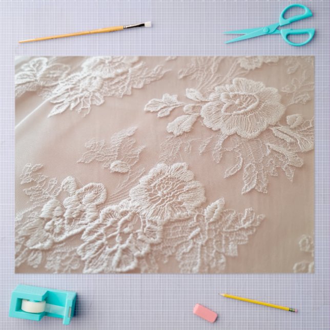 Papel De Seda A Pink Lace Series Design #3 (Artesanía)