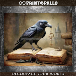 Papel De Seda A raven and the key to knowledge
