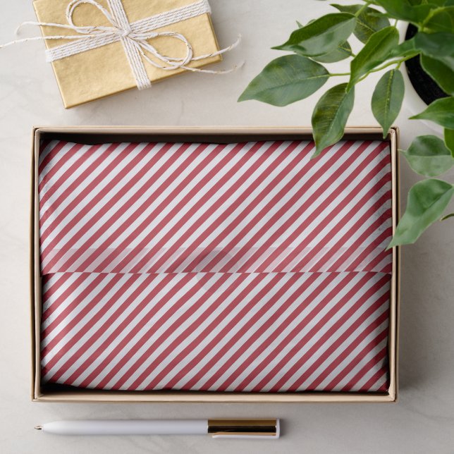 Papel de seda a rayas de bastón de caramelo rojo (Regalo )