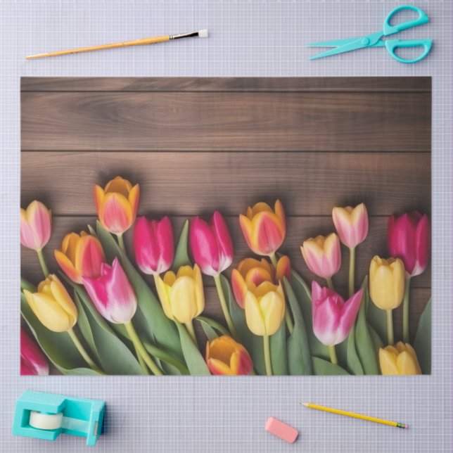 Papel De Seda A Wood and Tulip Series Design #5 (Artesanía)