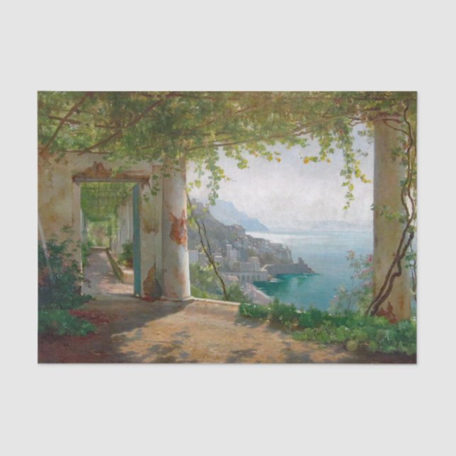 Papel De Seda Aagaard Loggia Amalfi Italia Pintura (Anverso)