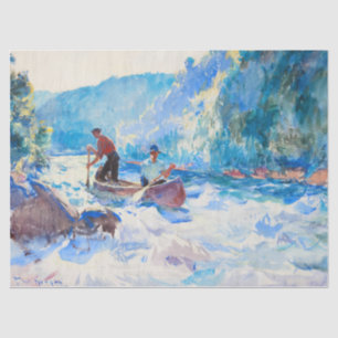 Papel De Seda Abajo los rápidos de Frank Weston Benson