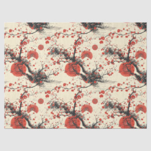 Papel De Seda Abanico de Flor de Cerezo Japonesa Patrón (4)