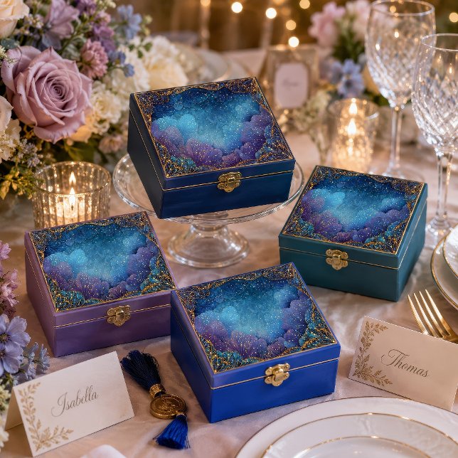 Papel De Seda Abanico Indigo Celestial con Filigrana de Oro (Subido por el creador)