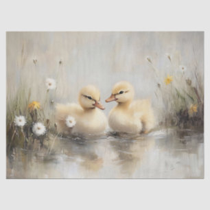 Papel De Seda Abanicos de patitos al aguarela Flores de diente d