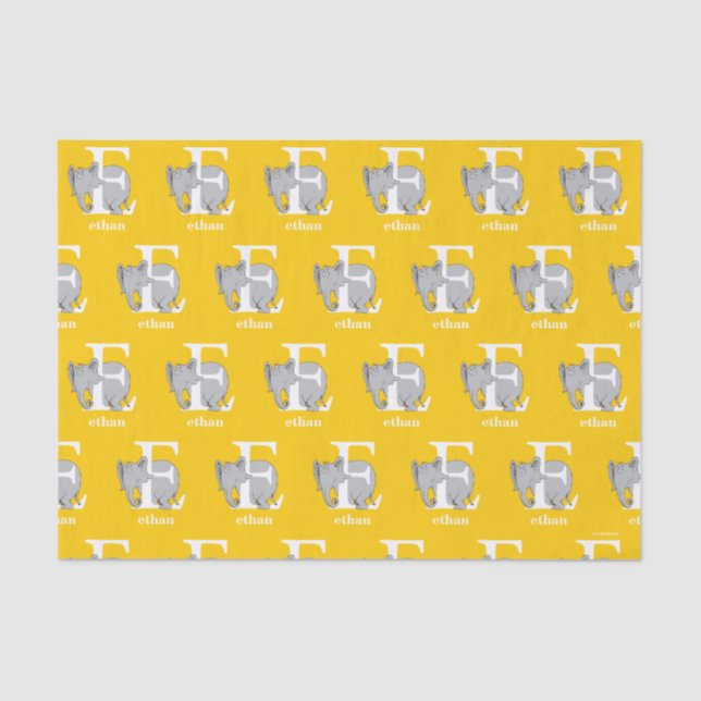 Papel De Seda ABC del Dr. Seuss: Carta E - Blanco | Añadir su no (Anverso)
