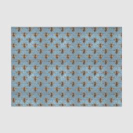 Papel De Seda Abeja azul y oro de época