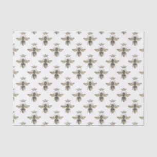 Papel De Seda Abeja de miel de reina de época con patrón de coro