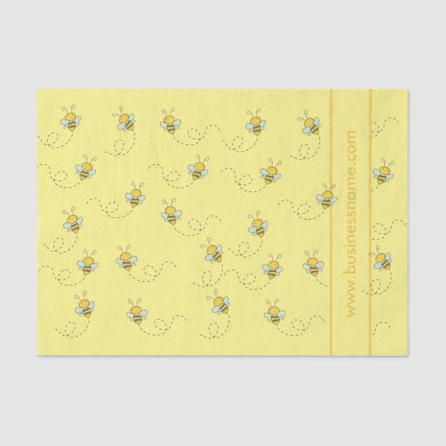 Papel De Seda Abeja de miel ilustrada (Anverso)