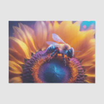 Abeja de miel sobre girasol