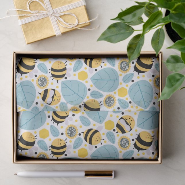 Papel De Seda Abeja de miel y girasoles (Regalo )