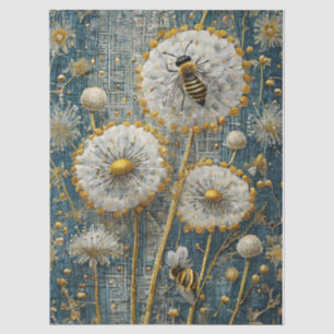 Papel De Seda Abeja Dorada y Flor Silvestre, Jardín de Dientes d