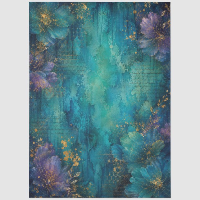 Papel De Seda abeja_fondo_azul_verde_retrato (Anverso)