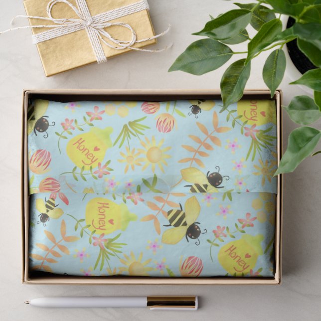 Papel De Seda Abeja Melífera Azul (Regalo )