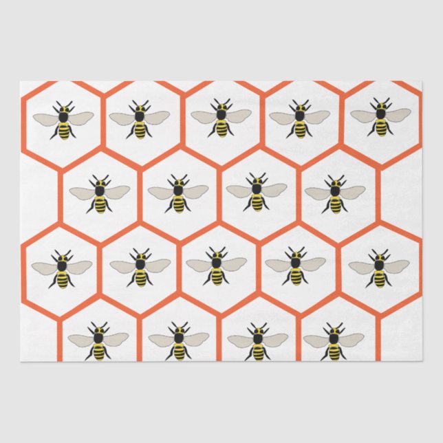 Papel De Seda Abeja Melífera Panal Apicultor (Anverso)