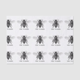 Papel De Seda Abeja Obrera Miel Abejorro Negro