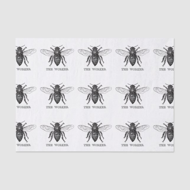 Papel De Seda Abeja Obrera Miel Abejorro Negro (Anverso)