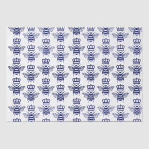 Papel De Seda Abejas de burbujas estilizadas de época con corona