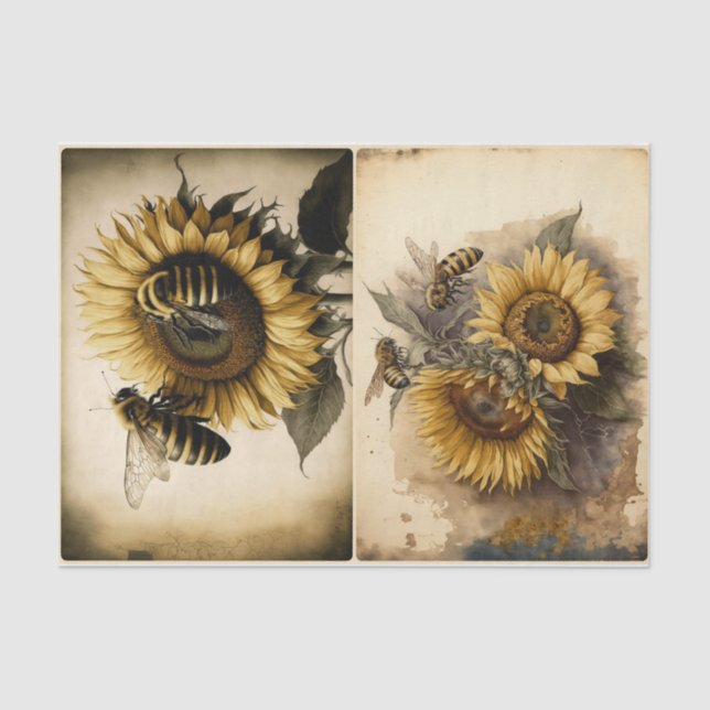 Papel De Seda Abejas de girasol (Anverso)