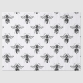 Papel De Seda Abejas de miel negras en el desembarco blanco