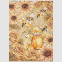 Abejas de Miel y Girasoles en Aquarela Adorables e