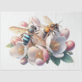 Papel De Seda Abejas en la página Apple Blossom Decoupage