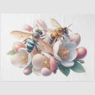 Papel De Seda Abejas en la página Apple Blossom Decoupage