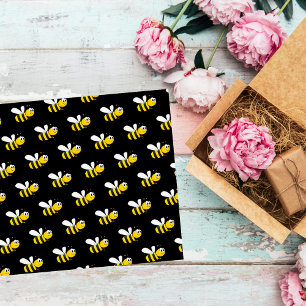 Papel De Seda Abejas felices y lindas negras divertidas