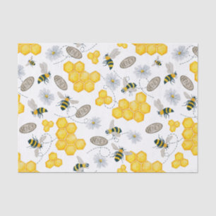 Papel De Seda Abejas, flores y miel