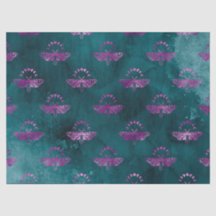 Papel De Seda Abejas púrpuras en descomposición Verde azulada