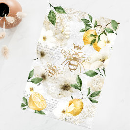 Papel De Seda Abejas rusas de miel de cosecha y cítricos amarill