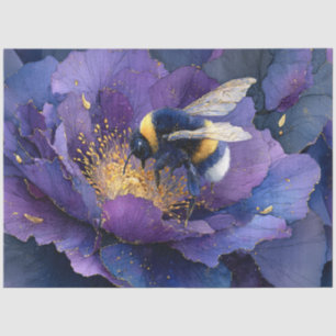 Papel De Seda Abejorro en Decoupage de Flor Morada