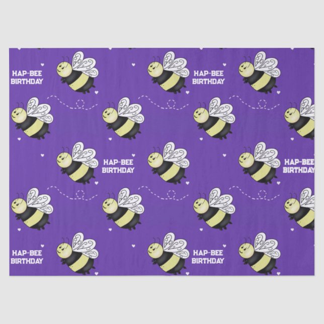 Papel De Seda Abejorro Morado 18 x 24 pulg.  (Anverso)