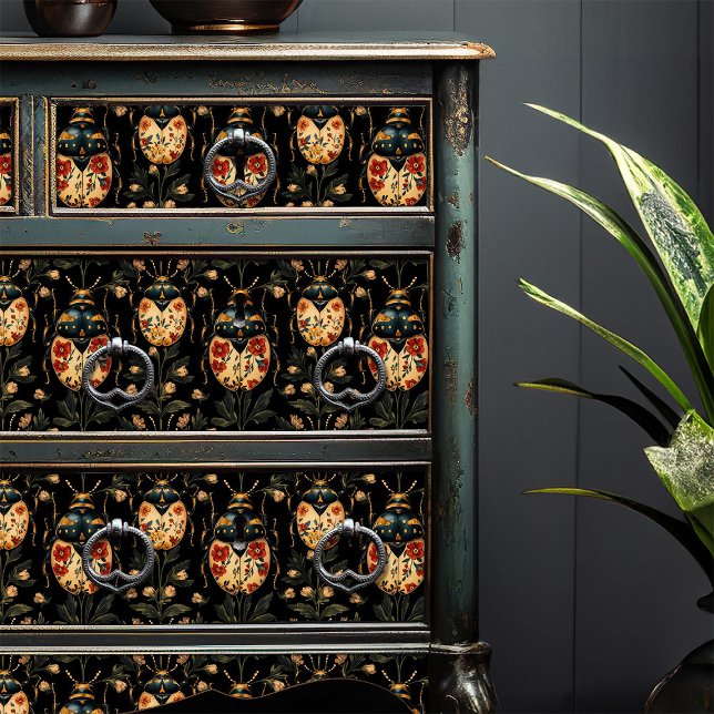 Papel De Seda Abetos florales amarillos de época negras artesaní (Subido por el creador)