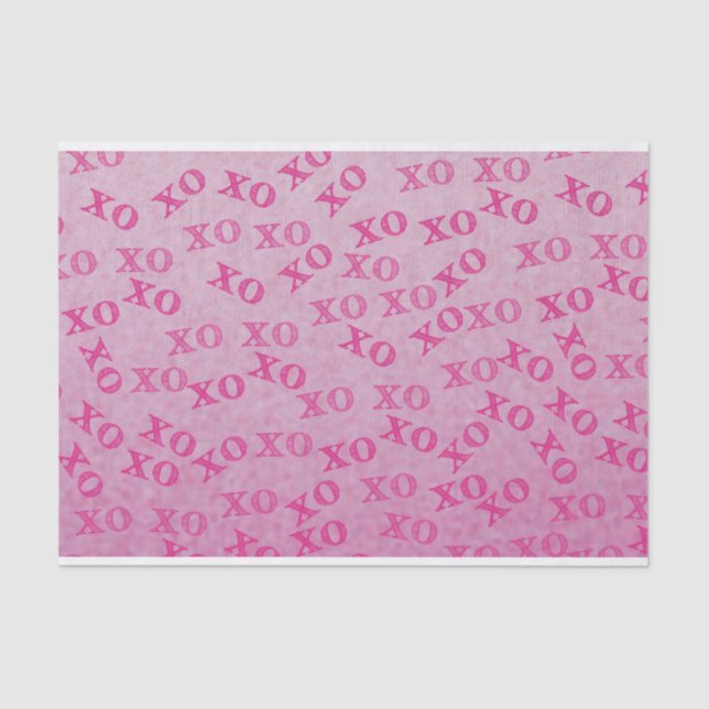 Papel De Seda Abrazos Y Besos Rosa XO XO (Anverso)