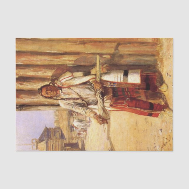 Papel De Seda “Abrigo de Búfalo” de Charles M Russell (Anverso)